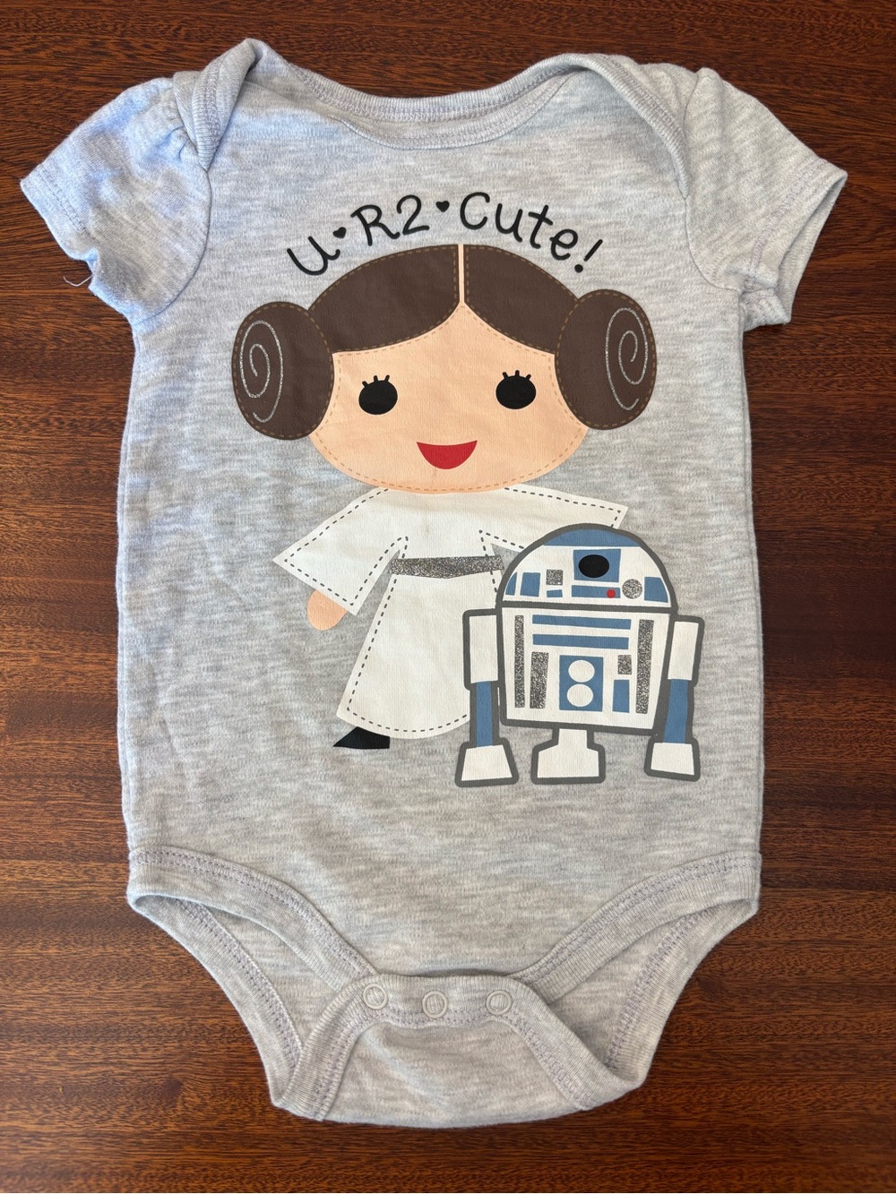Star Wars Light Gray Onesie with Logo